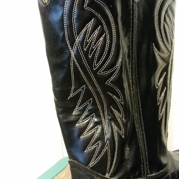 Black BRONCO Cowboy Boots Men's Size 11 EE - 1920 - Picture 5 of 16